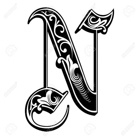 27142756-belle-décoration-alphabets-anglais-de-style-gothique-lettre-n.jpg (1300×1300)