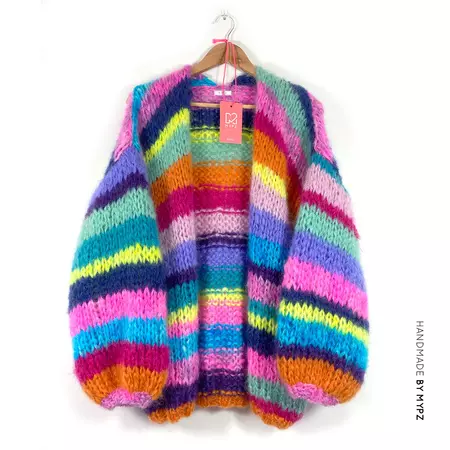 MYPZ Chunky Mohair Rainbow Cardigan – MYPZ Handmade Luxury