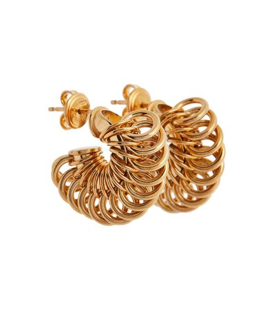 Bottega Veneta - Hoop 18kt gold-plated earrings | Mytheresa