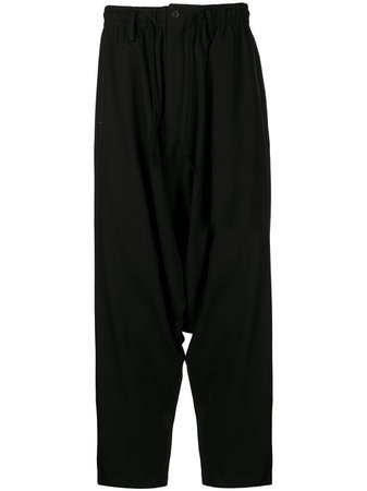 Yohji Yamamoto drop-crotch Cropped Trousers - Farfetch