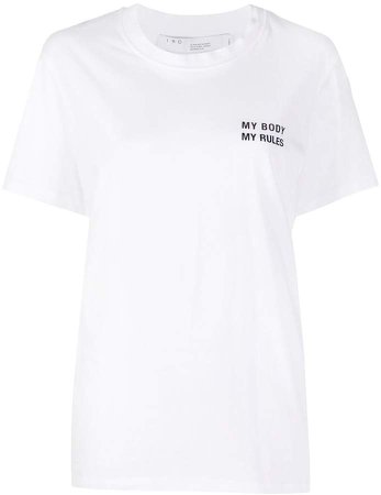 slogan print short-sleeve T-shirt