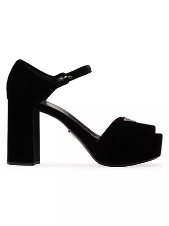 Shop Prada Velvet Platform Sandals | Saks Fifth Avenue
