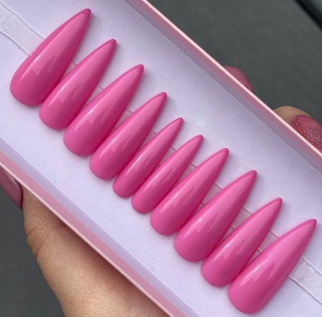 Pink Faux Stiletto Nails