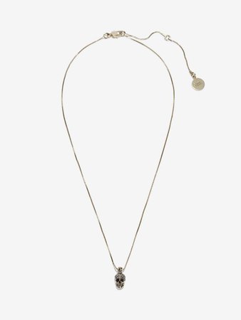 Women's Gold Pave Skull Necklace | Alexander McQueen