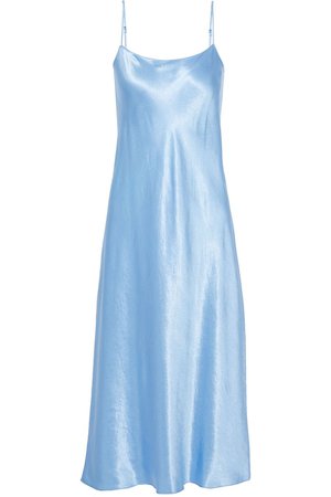 Light blue Crinkled-satin midi slip dress | Sale up to 70% off | THE OUTNET | VINCE. | THE OUTNET