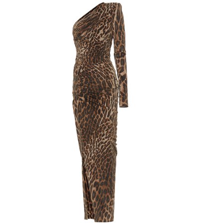 ALEXANDRE VAUTHIER Leopard-print stretch-jersey one-shoulder gown