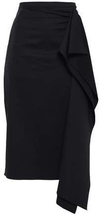 Ruffled Cotton-blend Gabardine Skirt