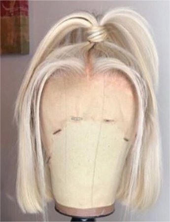 platinum blonde short lace wig