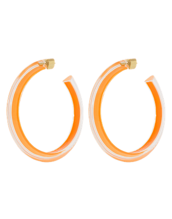 Medium Neon Orange Loucite Jelly Hoops | Marissa Collections