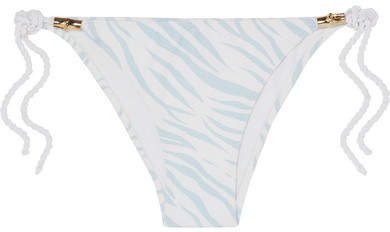 Zebra-print Bikini Briefs - White
