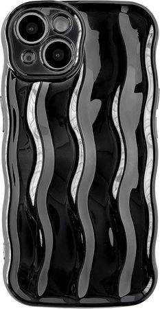 Amazon.com: Caseative Water Ripple Pattern Curly Wave Frame Soft Compatible with iPhone Case (Black,iPhone 13 Pro Max) : Cell Phones & Accessories