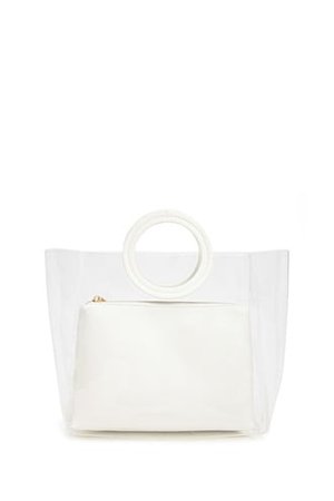 Vinyl Faux Leather-Trim Tote | Forever 21