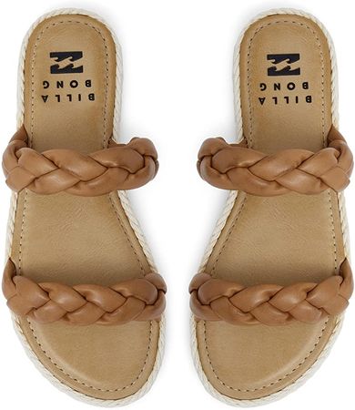 Amazon.com | Billabong Women's Bay Breeze Flat Sandal, Light Brown, 10 | Flip-Flops