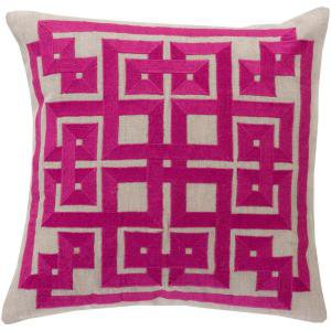 Velvet Fuchsia Geometric Pillow 22203 - The Home Depot