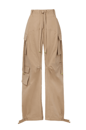 OFF WHITE belted cotton blend twill tapered cargo pants