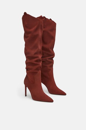 SOFT LEATHER HIGH HEELED BOOTS - Boots-SHOES-WOMAN-SALE | ZARA United States