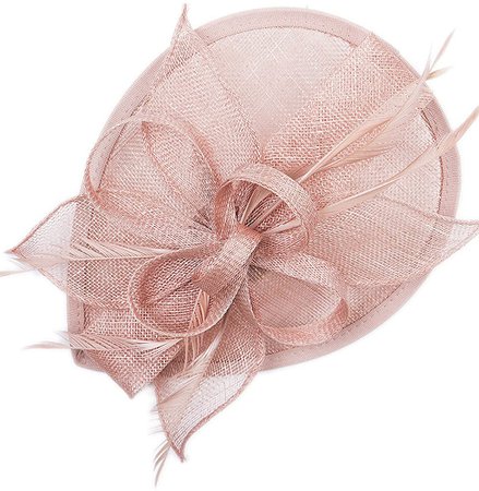 VIJIV Women Vintage Derby Fascinator Hat Pillbox Headband Feather Cocktail Tea Party Pink at Amazon Women’s Clothing store