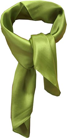 Silk square scarf pure color head scarf blend neckerchief (sage) at Amazon Women’s Clothing store