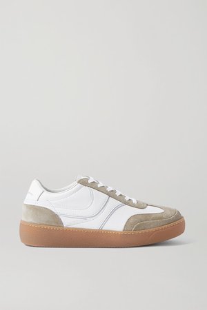 Leather And Suede Sneakers - White