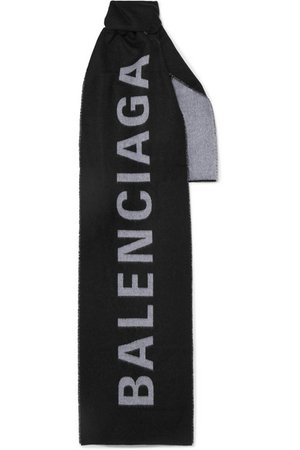 Balenciaga | Frayed wool-jacquard scarf | NET-A-PORTER.COM