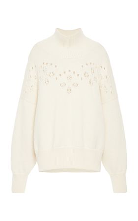 Pointelle-Knit Wool Turtleneck Sweater By Chloé | Moda Operandi