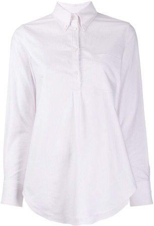 Pleated Back Button Down Shirt