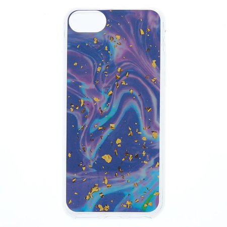 Marble Gold Flake Phone Case - Purple | Claire's US
