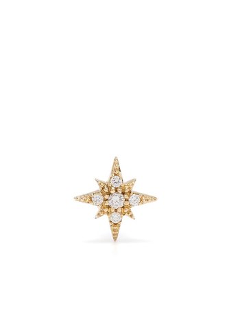 Mizuki 14kt yellow gold diamond star single earring - FARFETCH