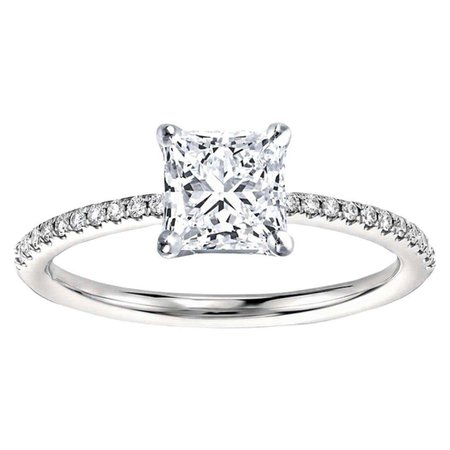 Customizable GIA Certified Natkina Customizable Engagement Ring Princess Diamond Cut For Sale at 1stDibs