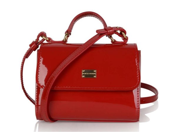 girls red patent leather bag