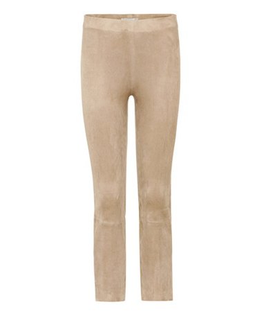 Cropped suede trousers