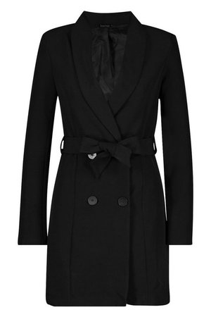 Double Breasted Belted Blazer Dress | Boohoo