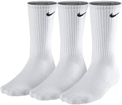 Amazon.com: NIKE Unisex Performance Cushion Crew Training Socks (3 Pairs), Black/White, Large: NIKE: Clothing
