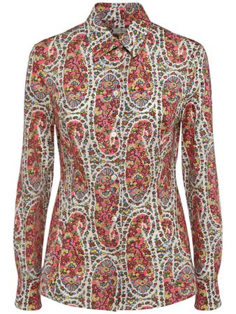 Printed cotton poplin shirt - Etro - Women | Luisaviaroma