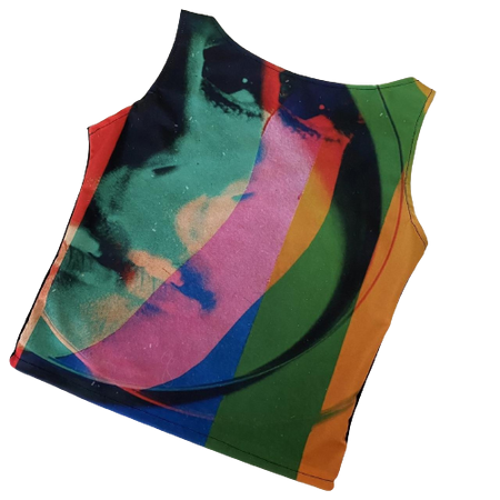 Rainbow Mesh Printed Tank Top
