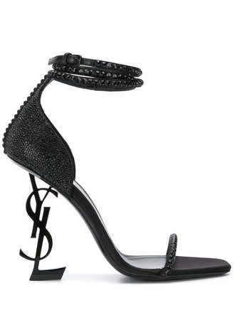 Saint Laurent Opyum Crystal Embellished Sandals - Farfetch