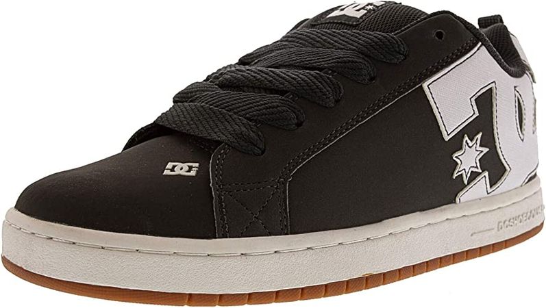 Amazon.com | DC Men's Court Graffik Casual Skate Shoes, Black/Grey/Black, 10.5 | Skateboarding