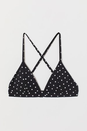Top de bikini acolchado - Negro/Lunares - MUJER | H&M ES