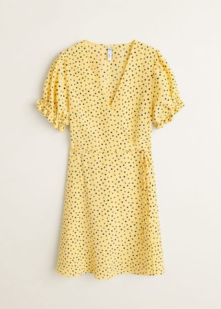 Wrap polka-dot dress - f foShort Women | Mango USA
