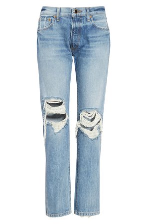 Khaite Kyle Ripped Relaxed Jeans (Portland) | Nordstrom