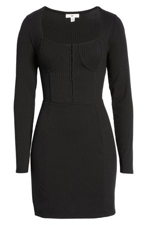 BP. Square Neck Corset Long Sleeve Knit Dress | Nordstrom