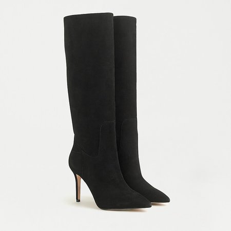 J.Crew: High-heel Tall Boots In Suede