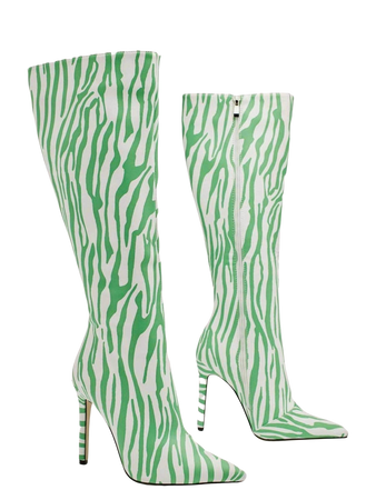 zebra green boots