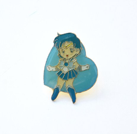 Sailor Mercury enamel heart shaped pin and similar items