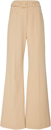 Clara Belted Crepe Flared Pants