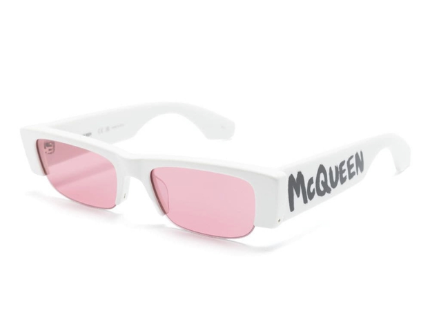 Alexander McQueen Graffiti slashed rectangle sunglasses