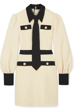 Gucci | Two-tone wool and silk-blend cady mini dress | NET-A-PORTER.COM