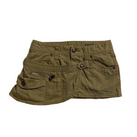 green cargo pocket mini skirt