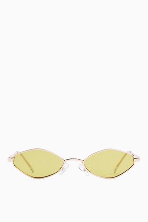 SLIM Gold Hexagon Sunglasses | Topshop