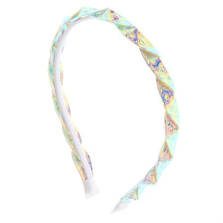 Holographic Twist Headband - White | Claire's US